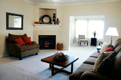 phase 1 living room at Village on the Lake Apartments in Spring Lake NC